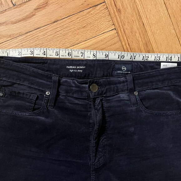 EUC AG Adriano Goldschmied Farrah Skinny High-Rise Skinny Velvet Jeans Size 31R - Picture 8 of 8